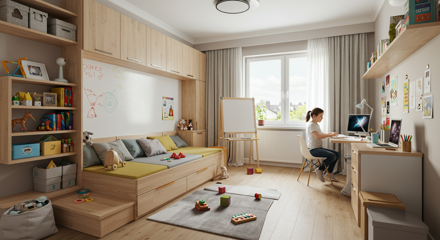 幼児から小学生向けの遊びと学びを両立させた子ども部屋