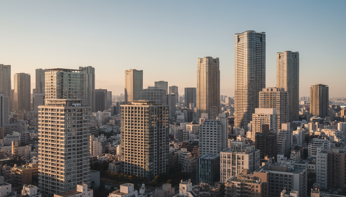 港区の高層マンション群と都市景観