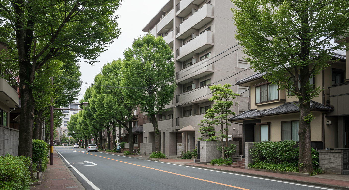 港区白金の閑静な住宅街と緑豊かな街並み