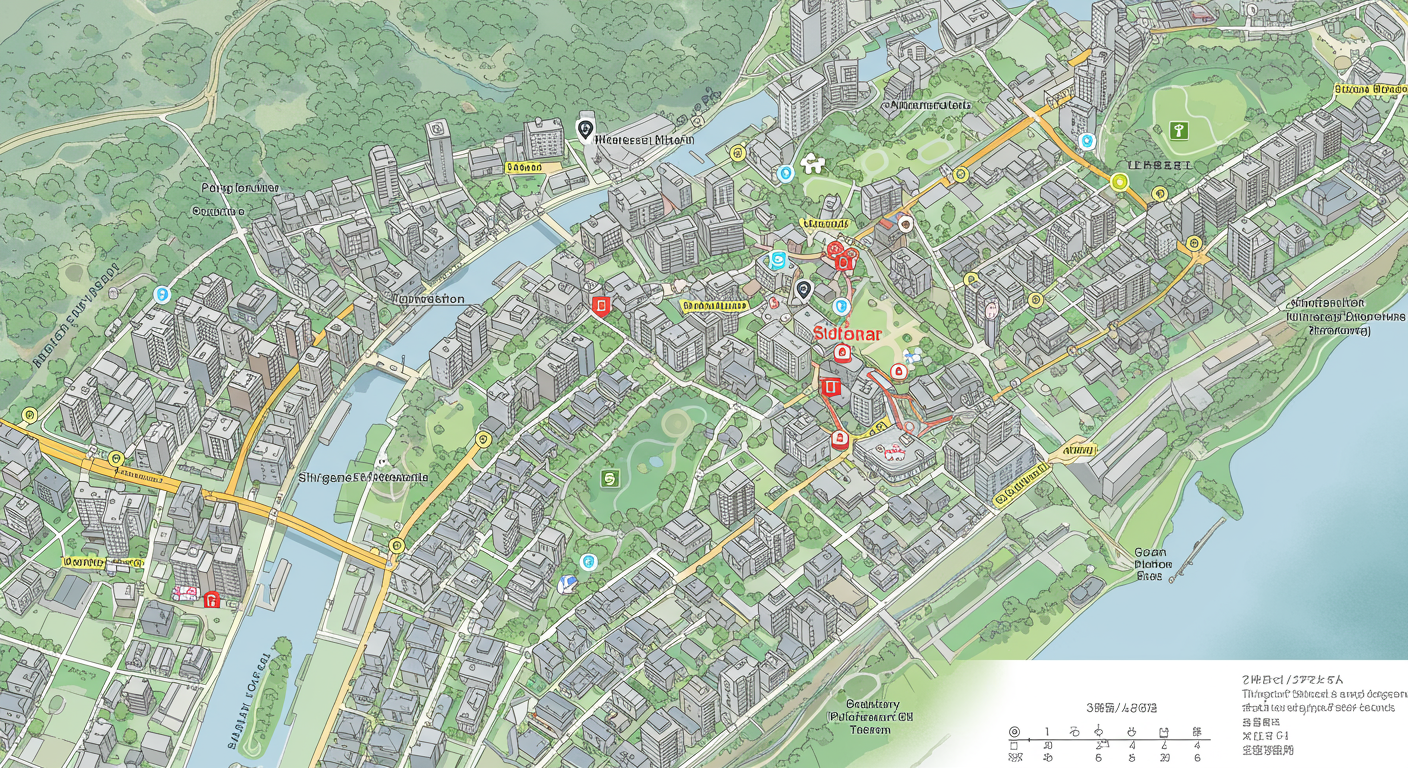 白金高輪駅と白金台駅周辺の便利な施設を示す地図