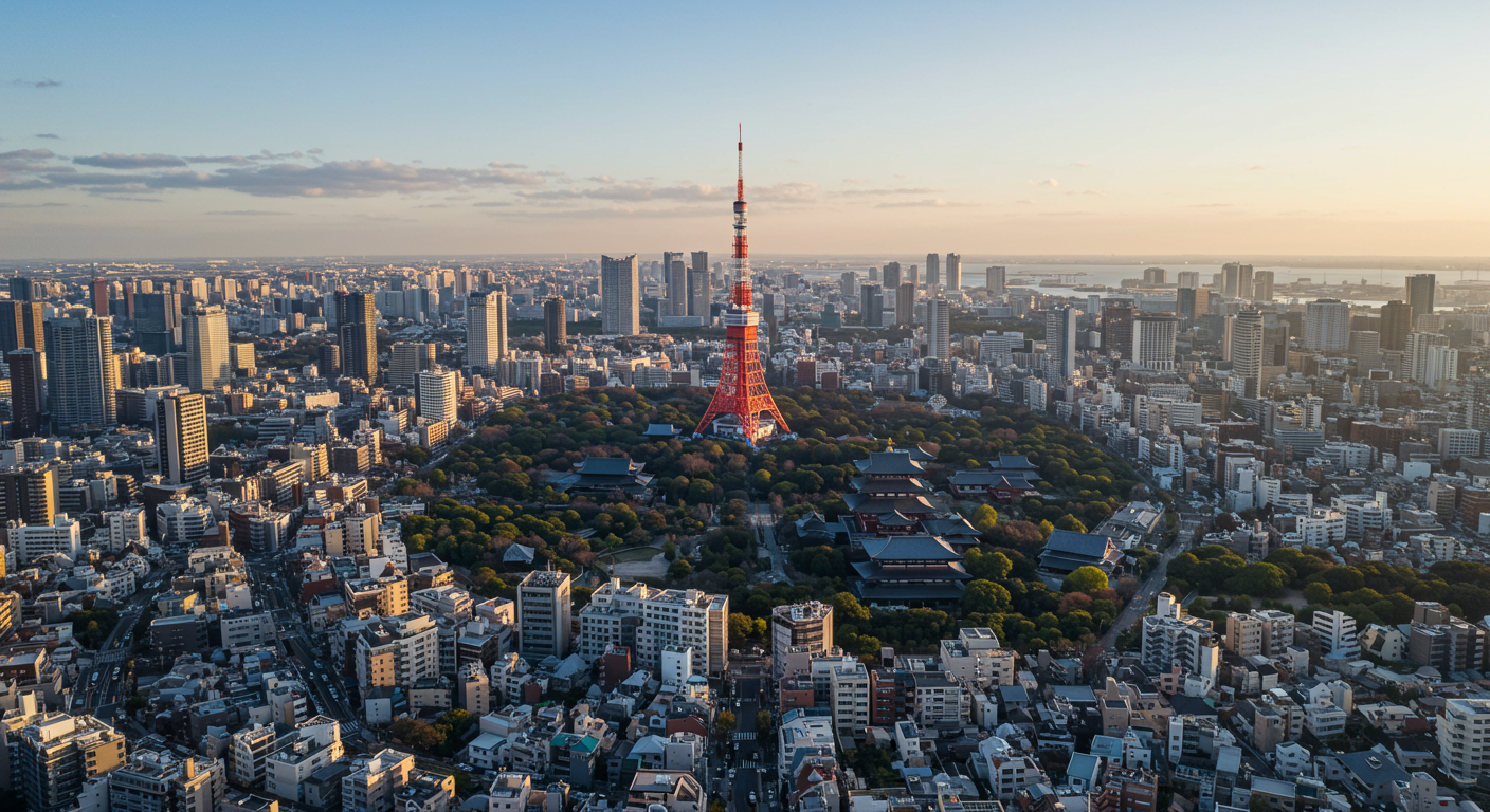芝公園エリアの空撮風景