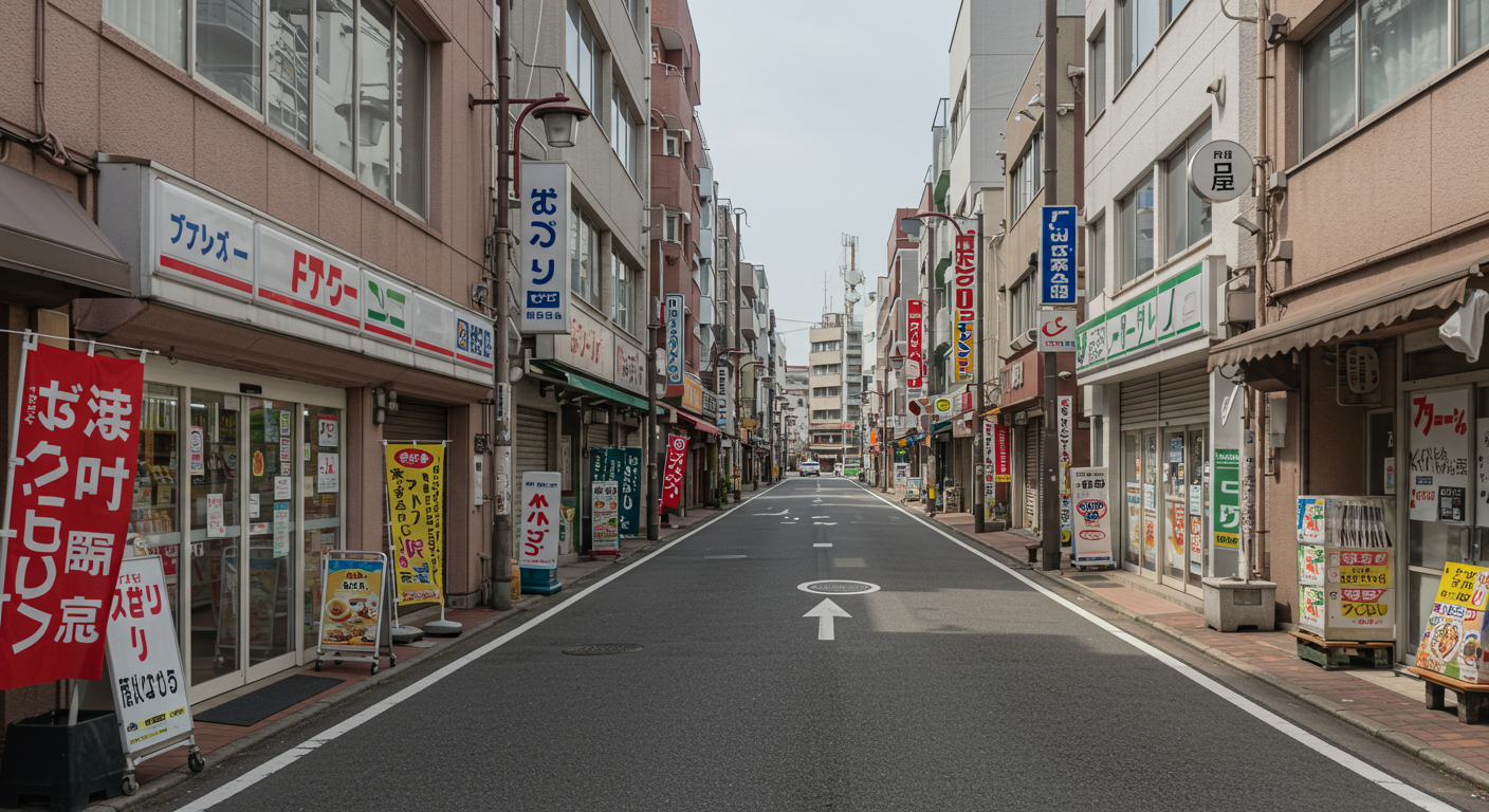 芝公園エリアの商店街とコンビニ