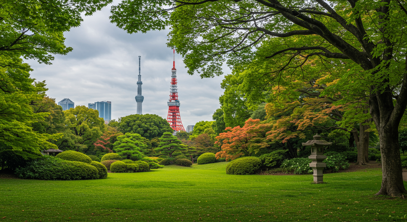 芝公園の緑豊かな風景