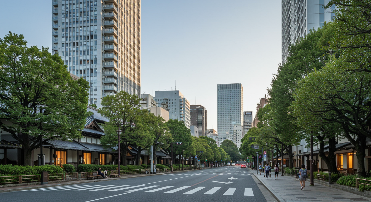 赤坂エリアの街並みと緑豊かな公園