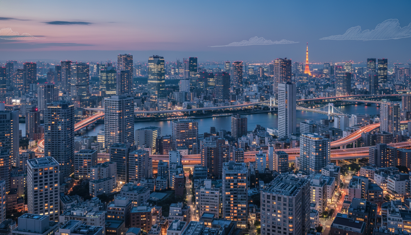 東京の都市景観と高層ビル群