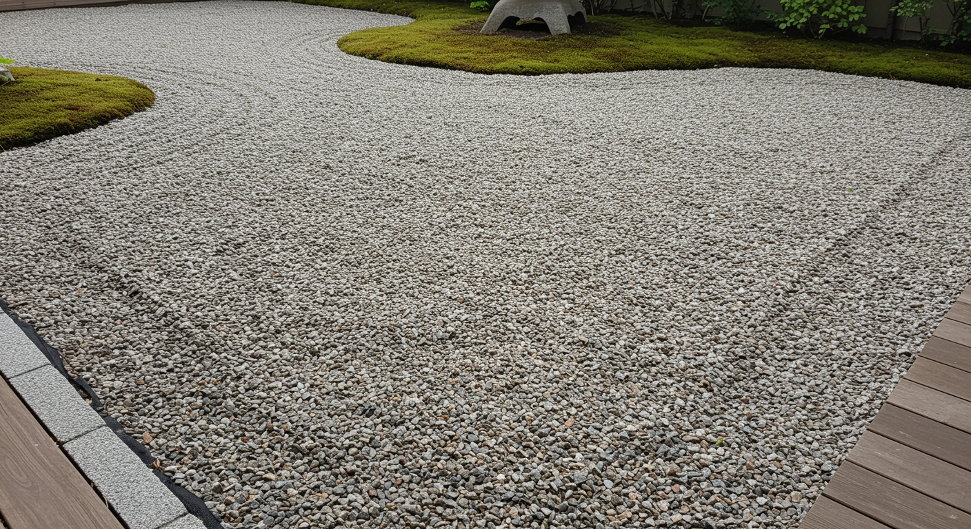 防草シートと砂利による雑草対策の施工例