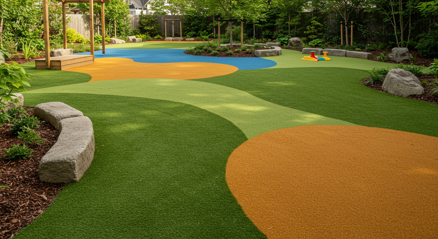 子供が遊べる雑草対策済みの庭