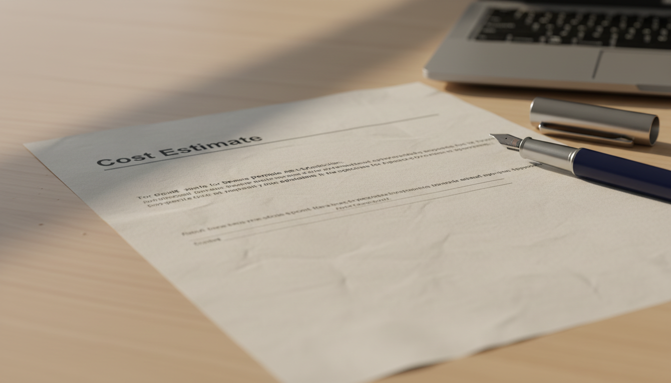 特殊車両の新規申請に関する料金見積書のイメージ