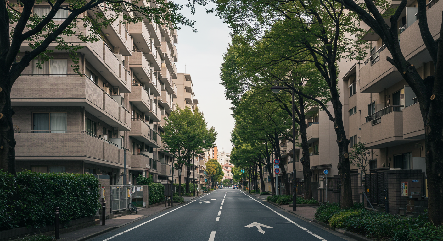 港区白金の閑静な住宅街の風景