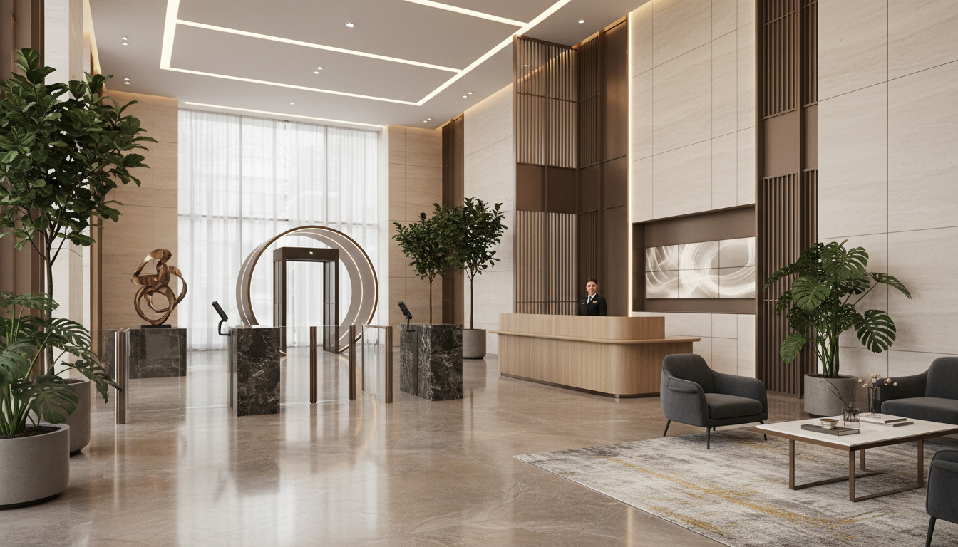 マンションのセキュリティ設備とエントランス