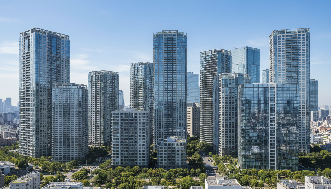 中央区の高層マンション群