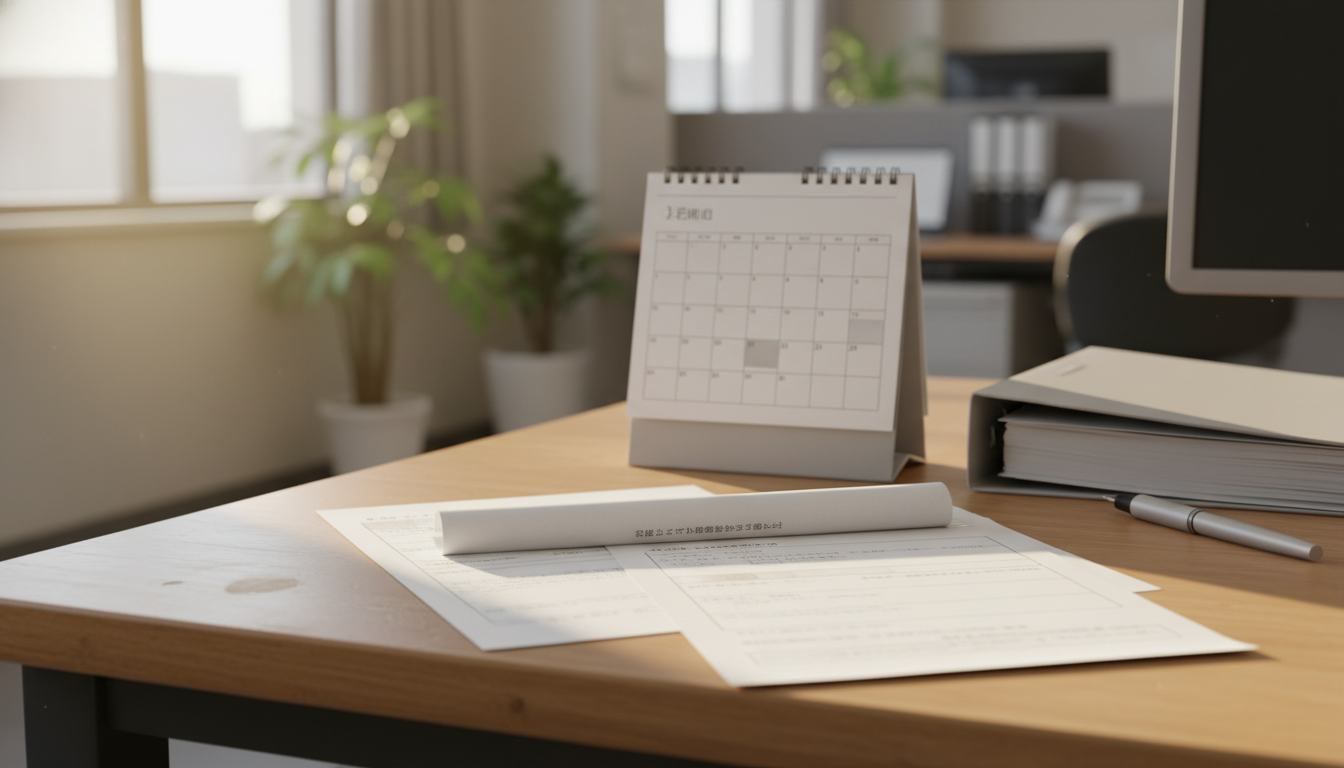 特殊車両通行許可申請書類と審査期間のイメージ