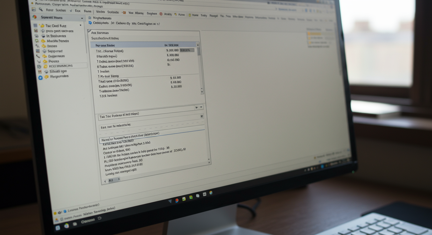 Windows PCでインボイス設定を行っている様子