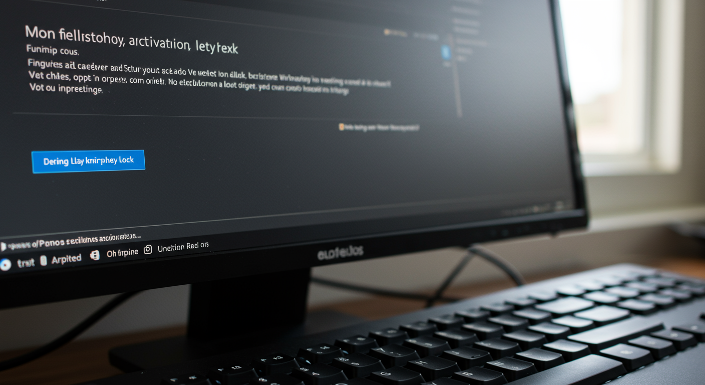 パソコンでWindowsのライセンス認証を行っている様子