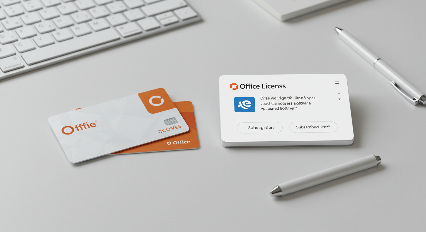 買い切り型とサブスクリプション型のOfficeライセンスを示す画像