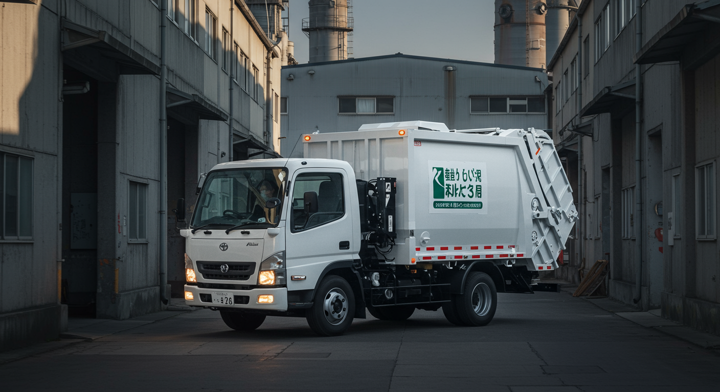 工場敷地内で使用される産業廃棄物運搬車両