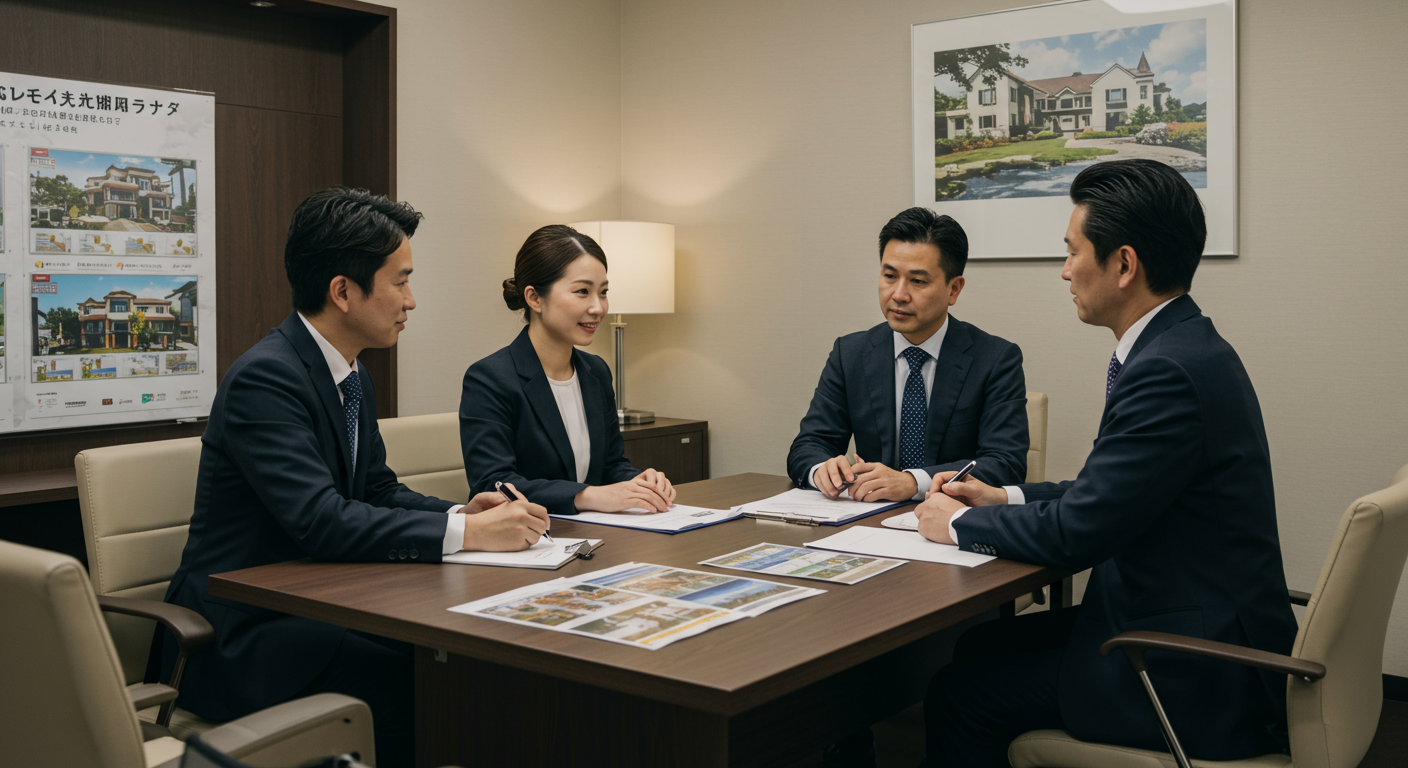 不動産会社での物件相談の様子