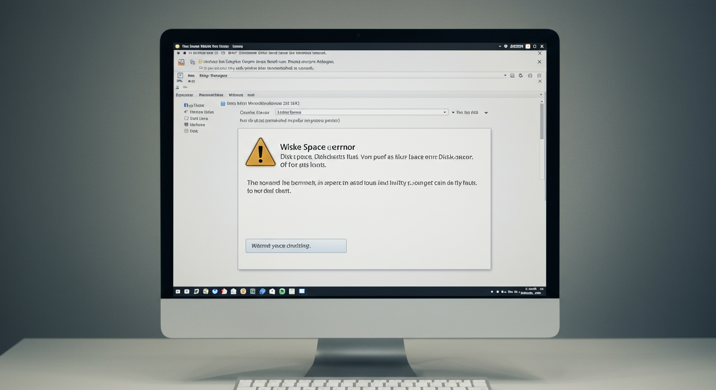 ハードディスク容量不足でOfficeインストールが失敗している画面