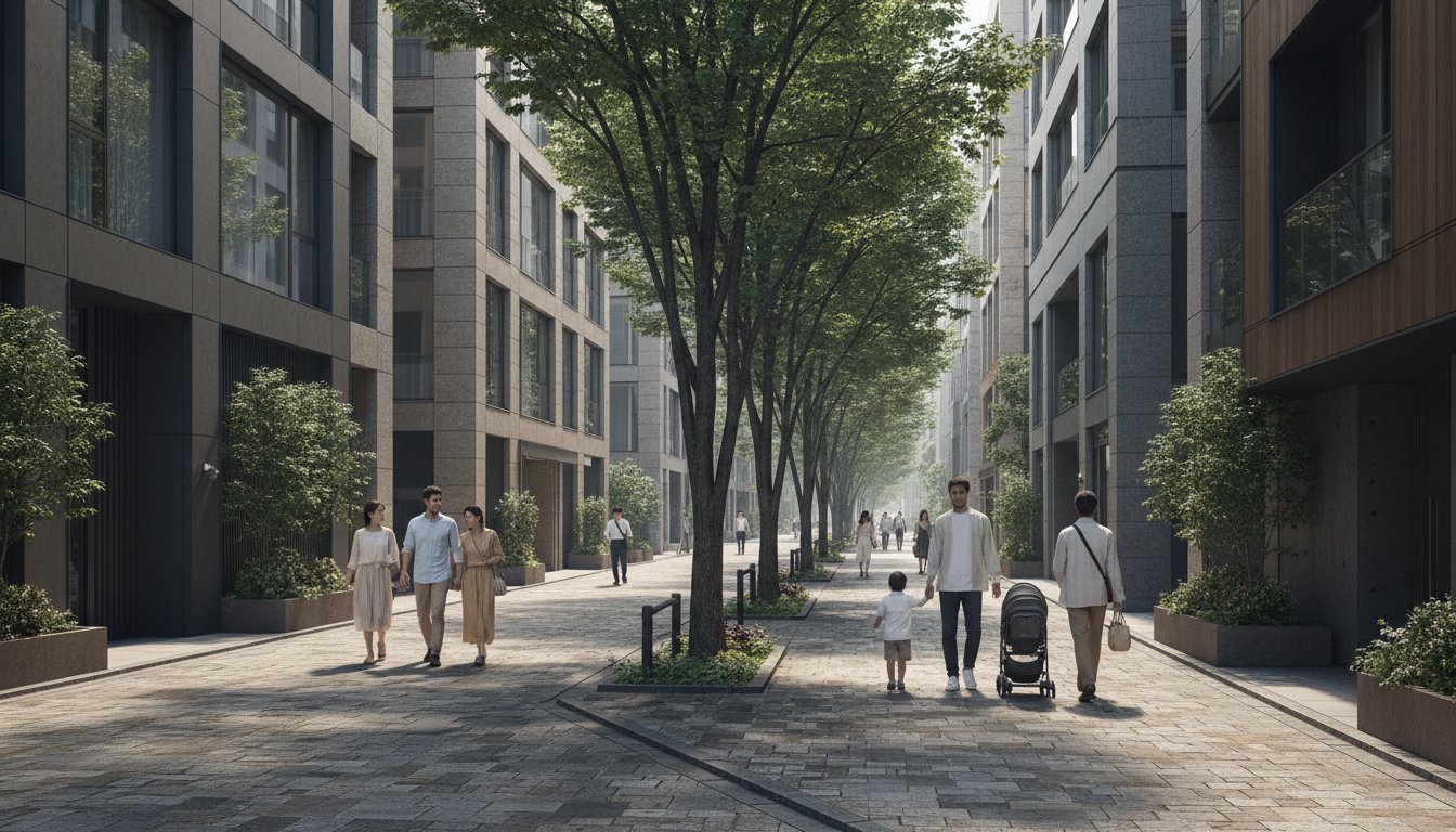 六本木一丁目駅周辺のファミリー向け高級マンション街並み