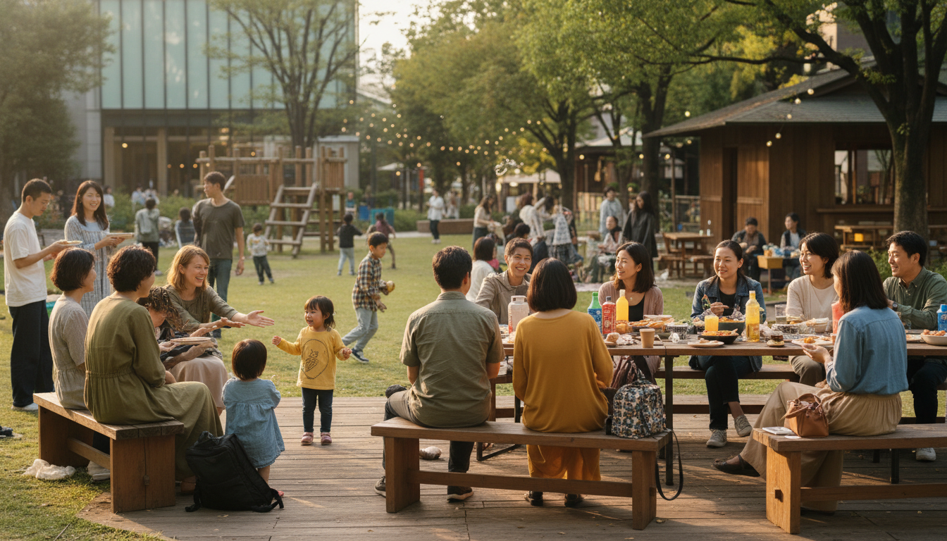 六本木のコミュニティイベントと多様な家族の交流