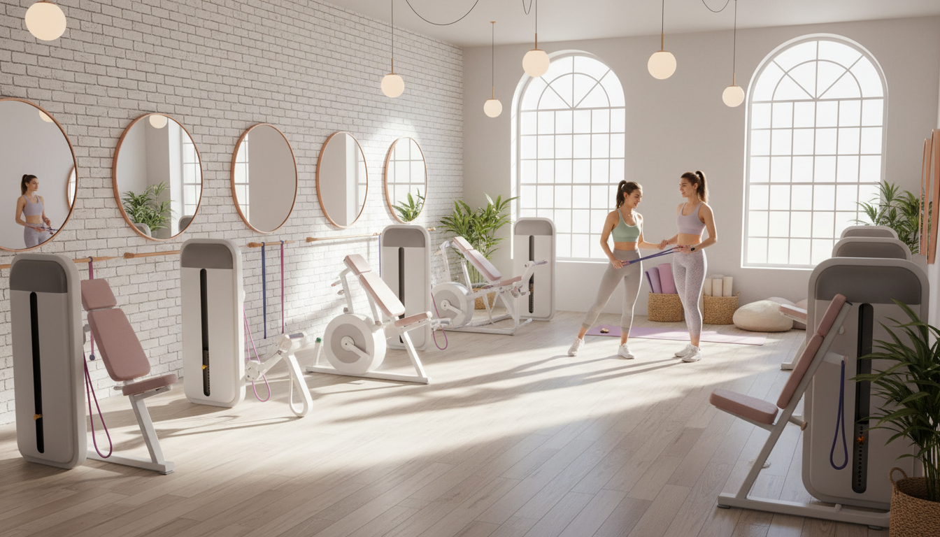 女性専用ジムで安心してトレーニングする女性