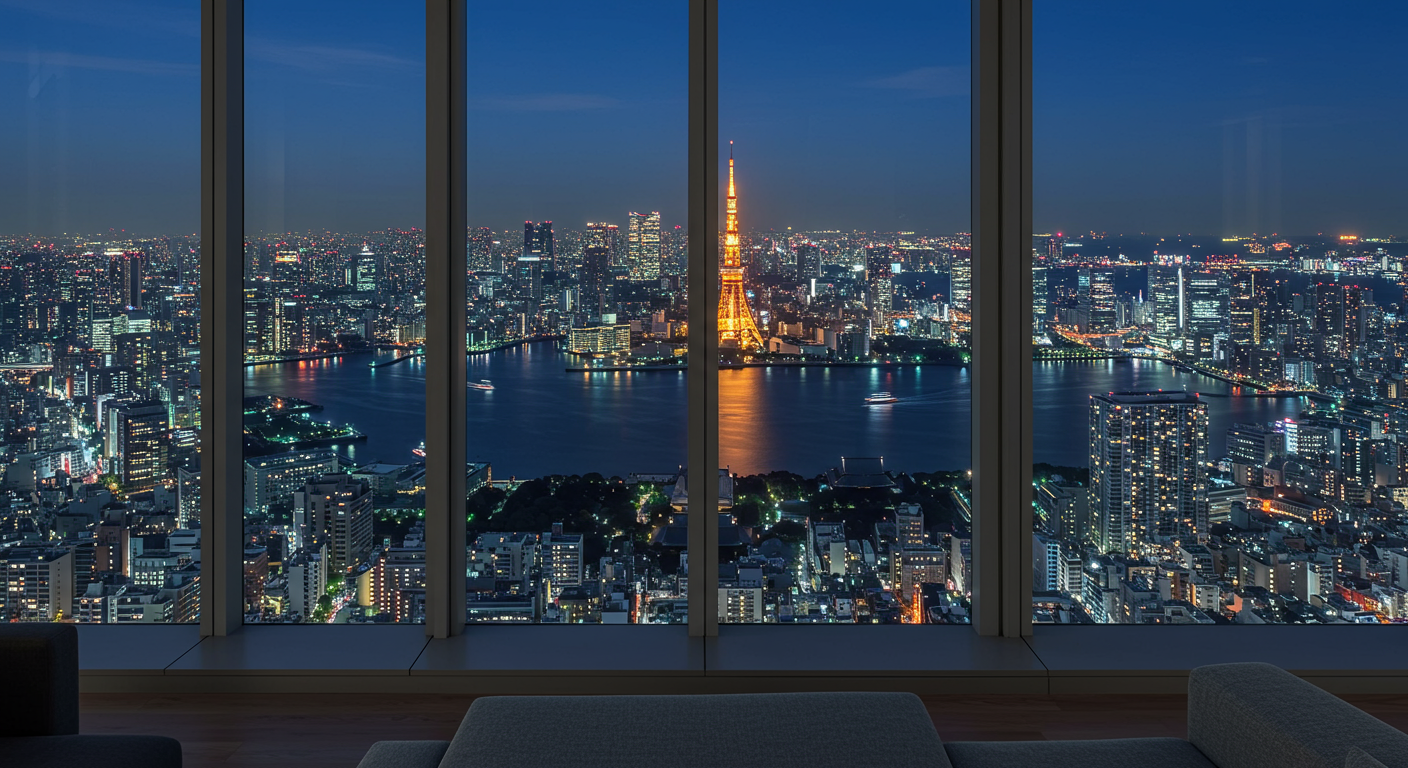 港区海岸エリアのタワーマンションからの夜景