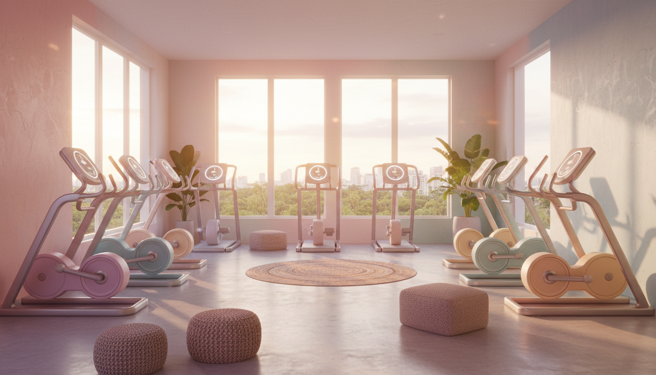 女性専用パーソナルジムでのトレーニング風景