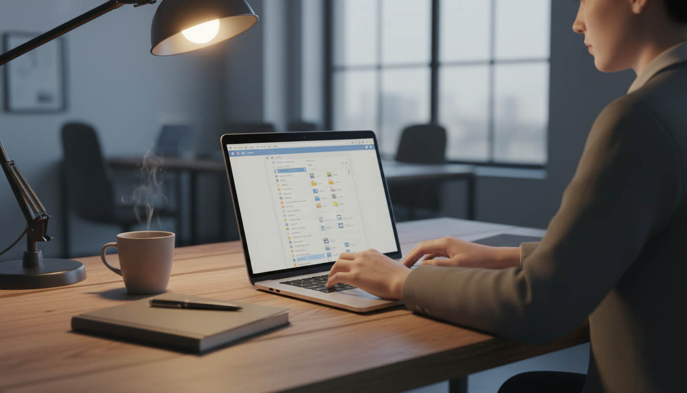 フォルダーの並べ替え作業を示すイメージ