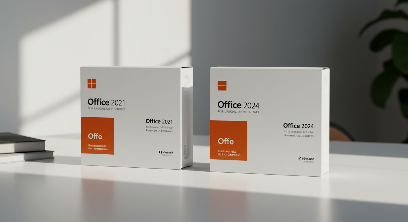 Office 2021と2024の永続版パッケージ比較画像
