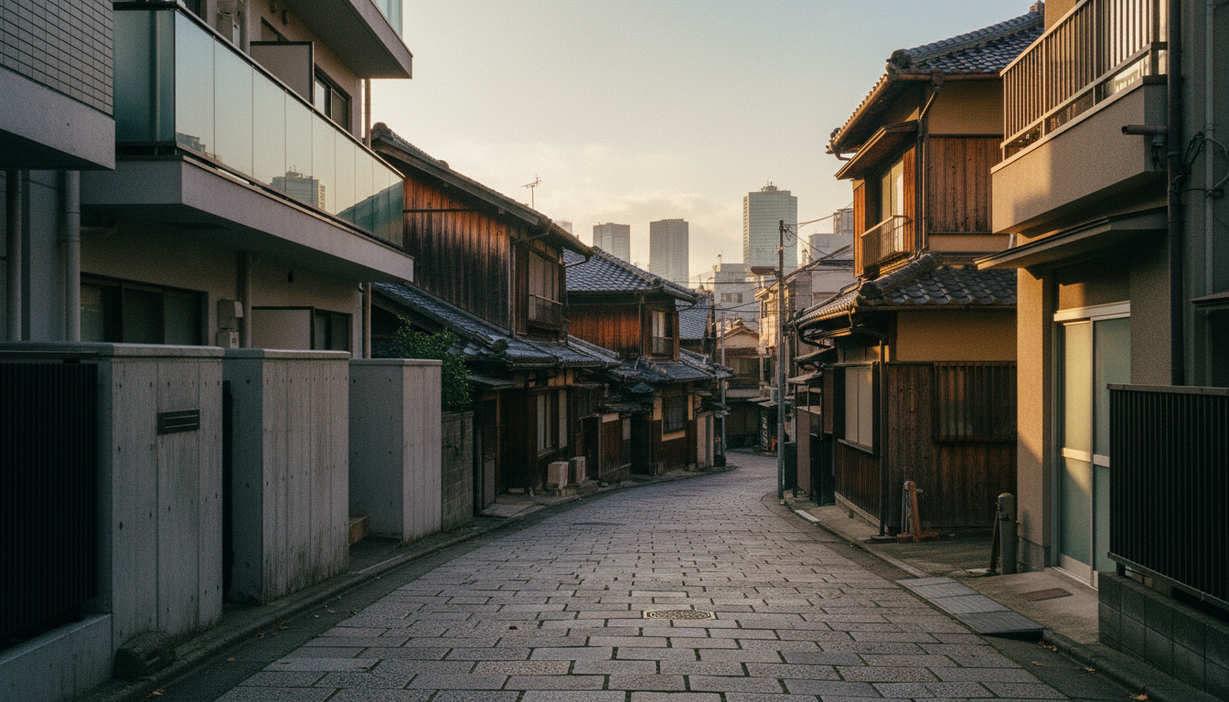 築地エリアの街並みと新富町駅周辺の住宅街