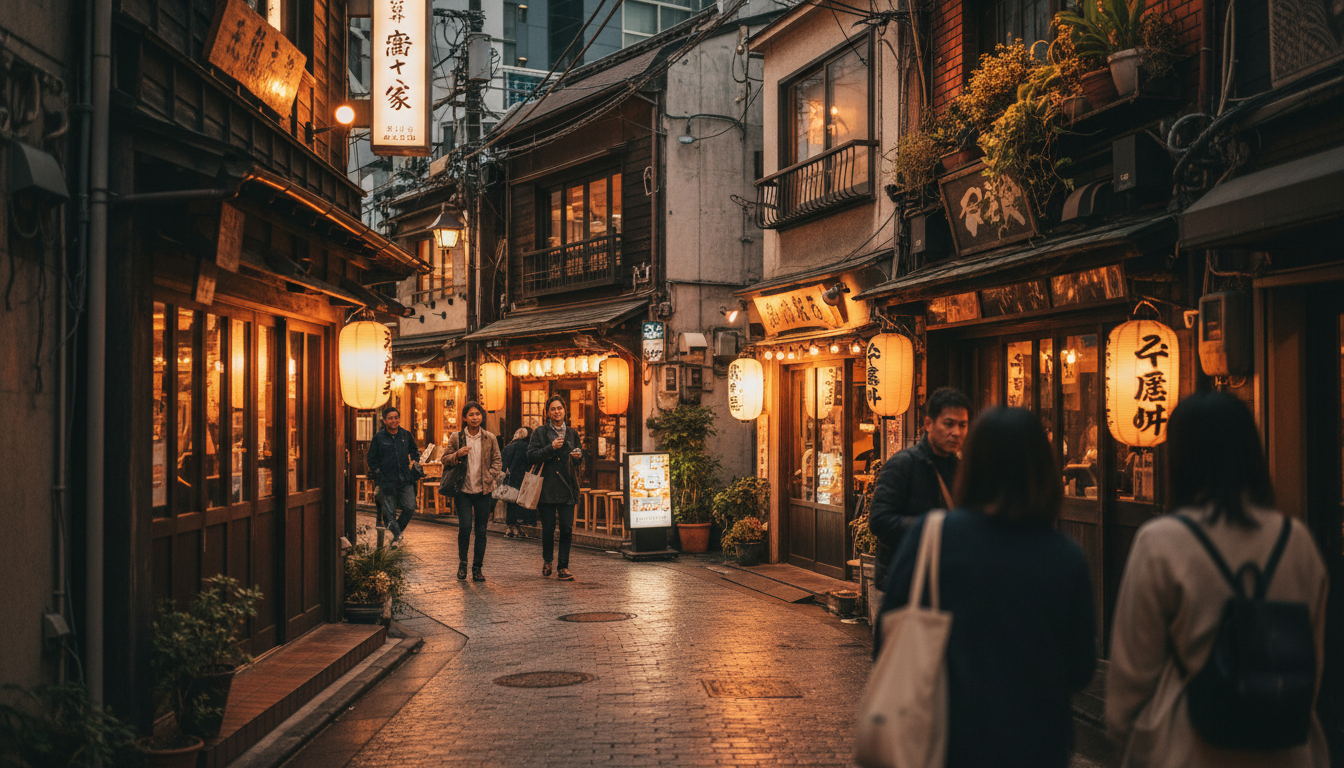 築地エリアの飲食店街の様子