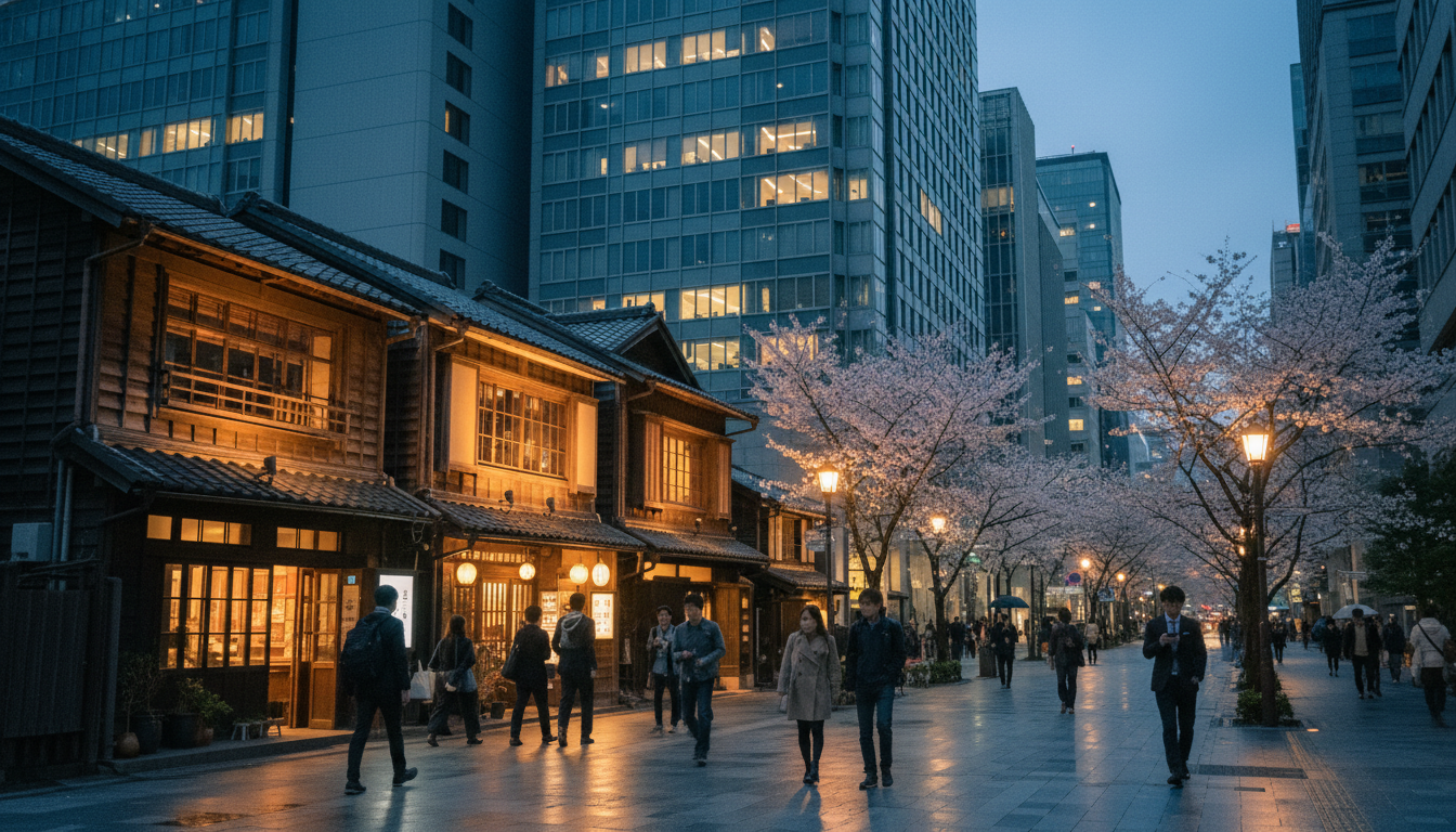 京橋エリアの街並みと高層ビル群