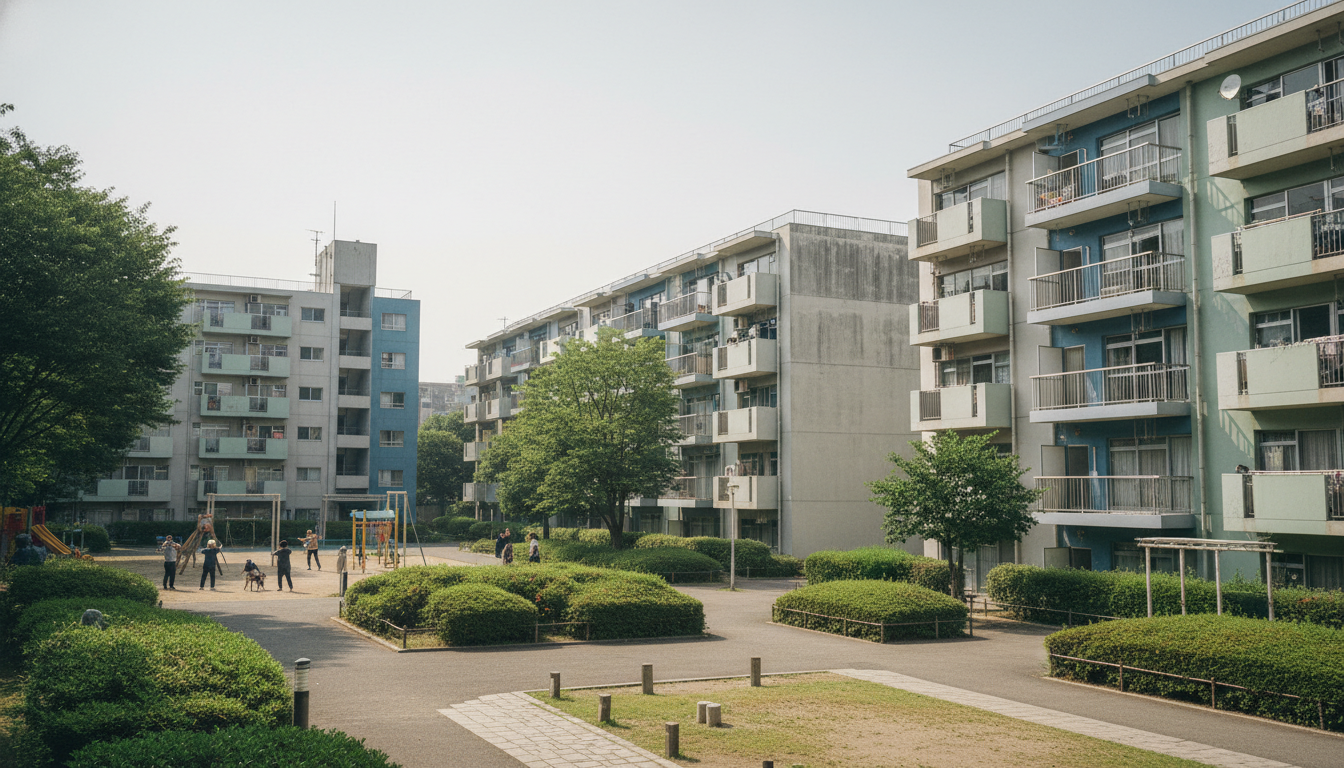 中央区の公営住宅の外観イメージ
