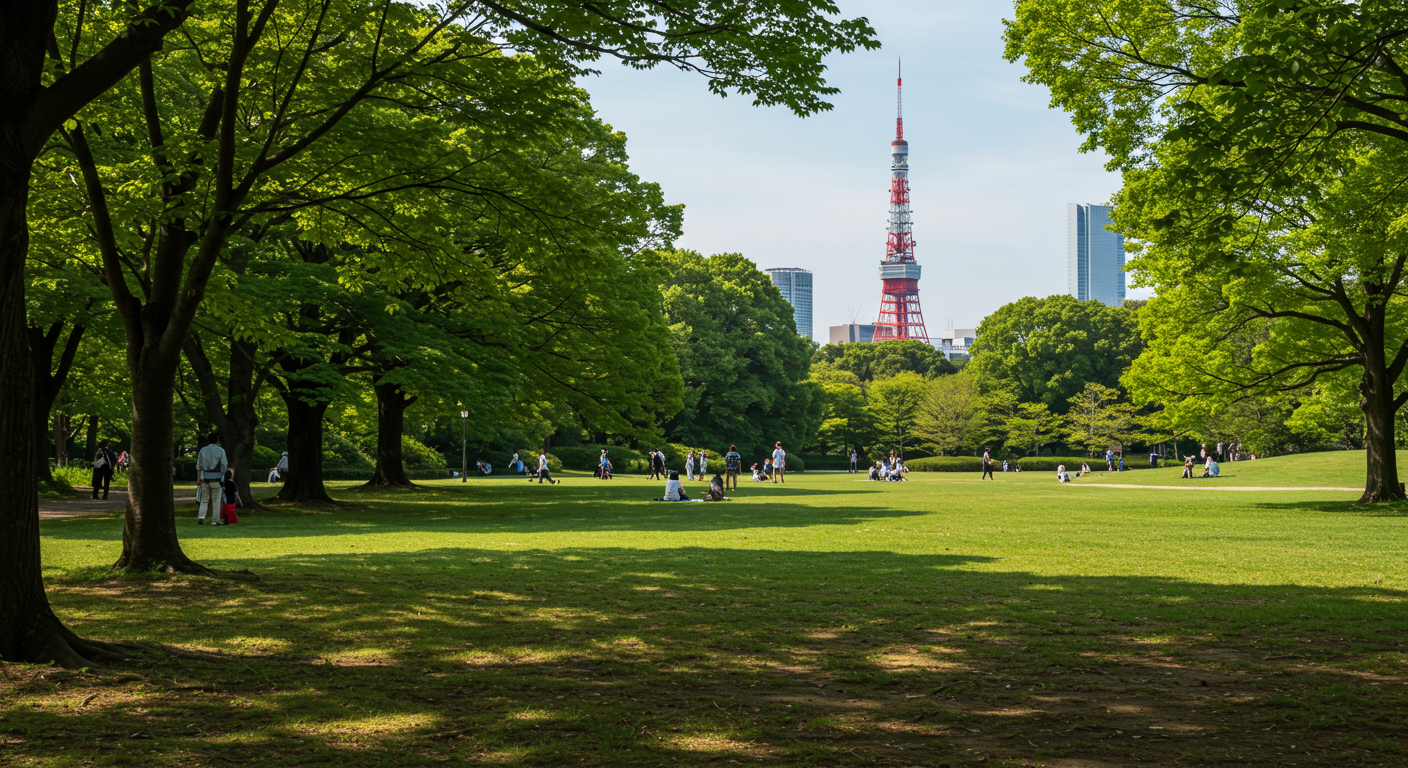 芝公園の緑豊かな景観