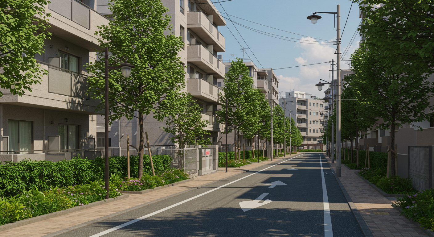 愛宕エリアの閑静な住宅街と緑豊かな環境