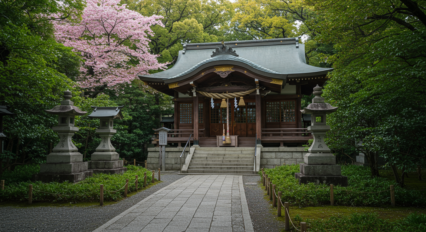 愛宕神社と周辺の緑豊かな環境