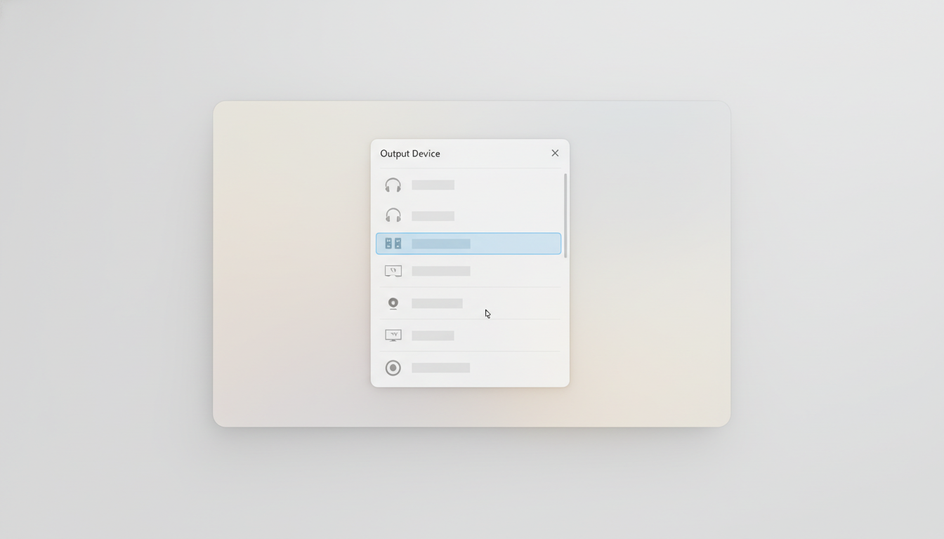 Windows 11 サウンド設定 出力デバイス選択画面