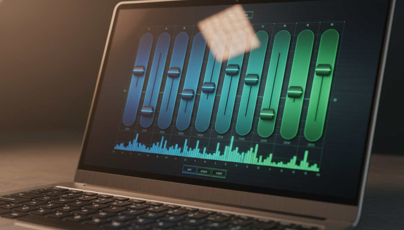 Windows 11 音質設定 イコライザー調整画面