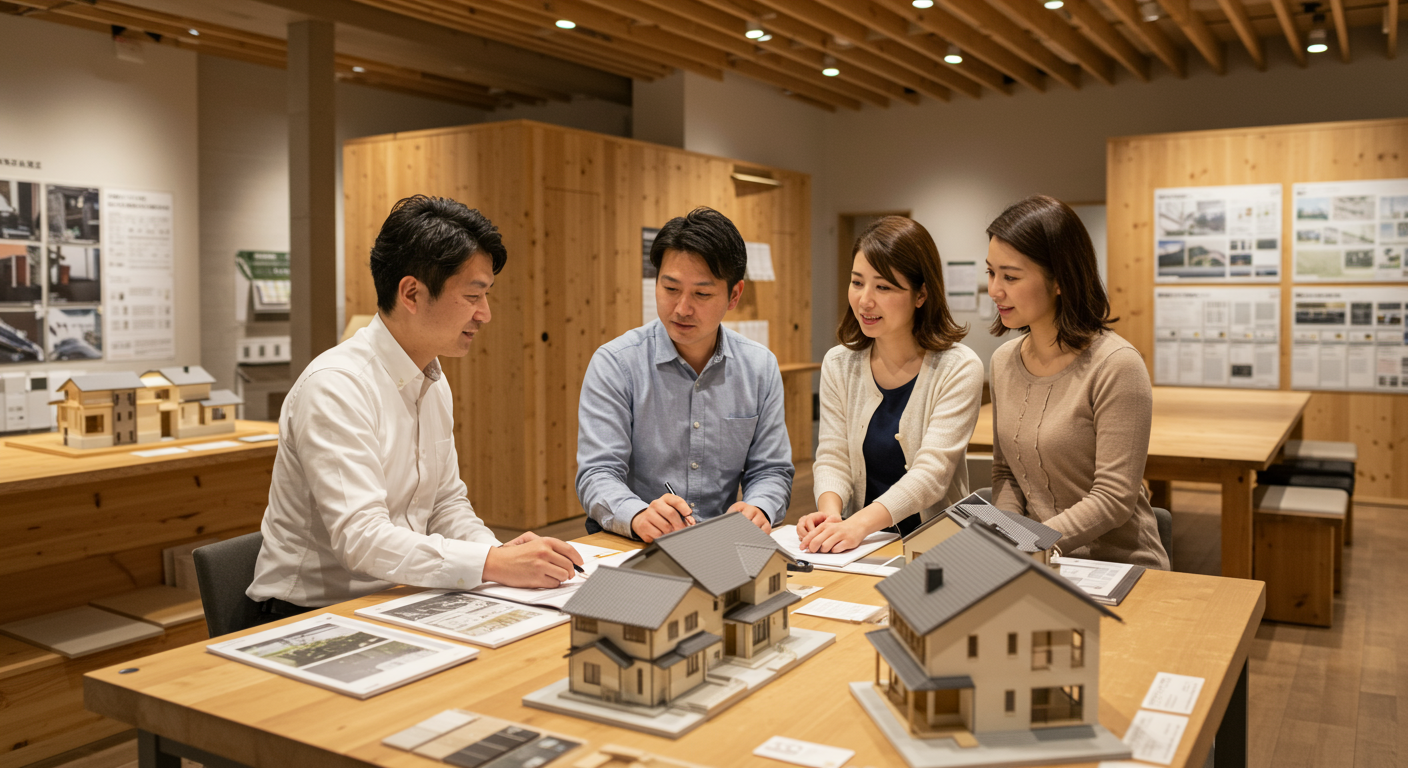 住宅の専門家と相談する夫婦