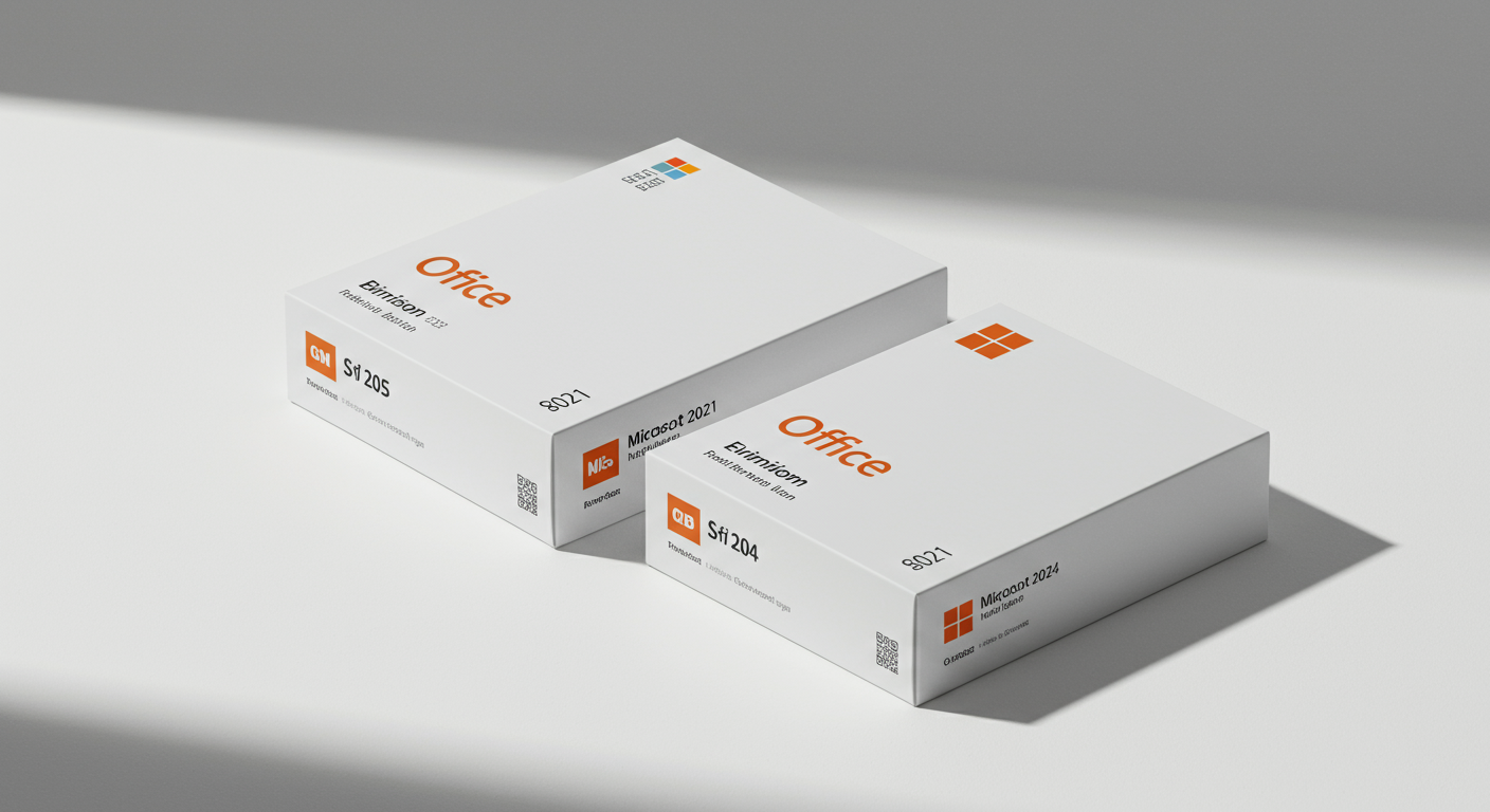 Office 2021と2024のパッケージ比較画像