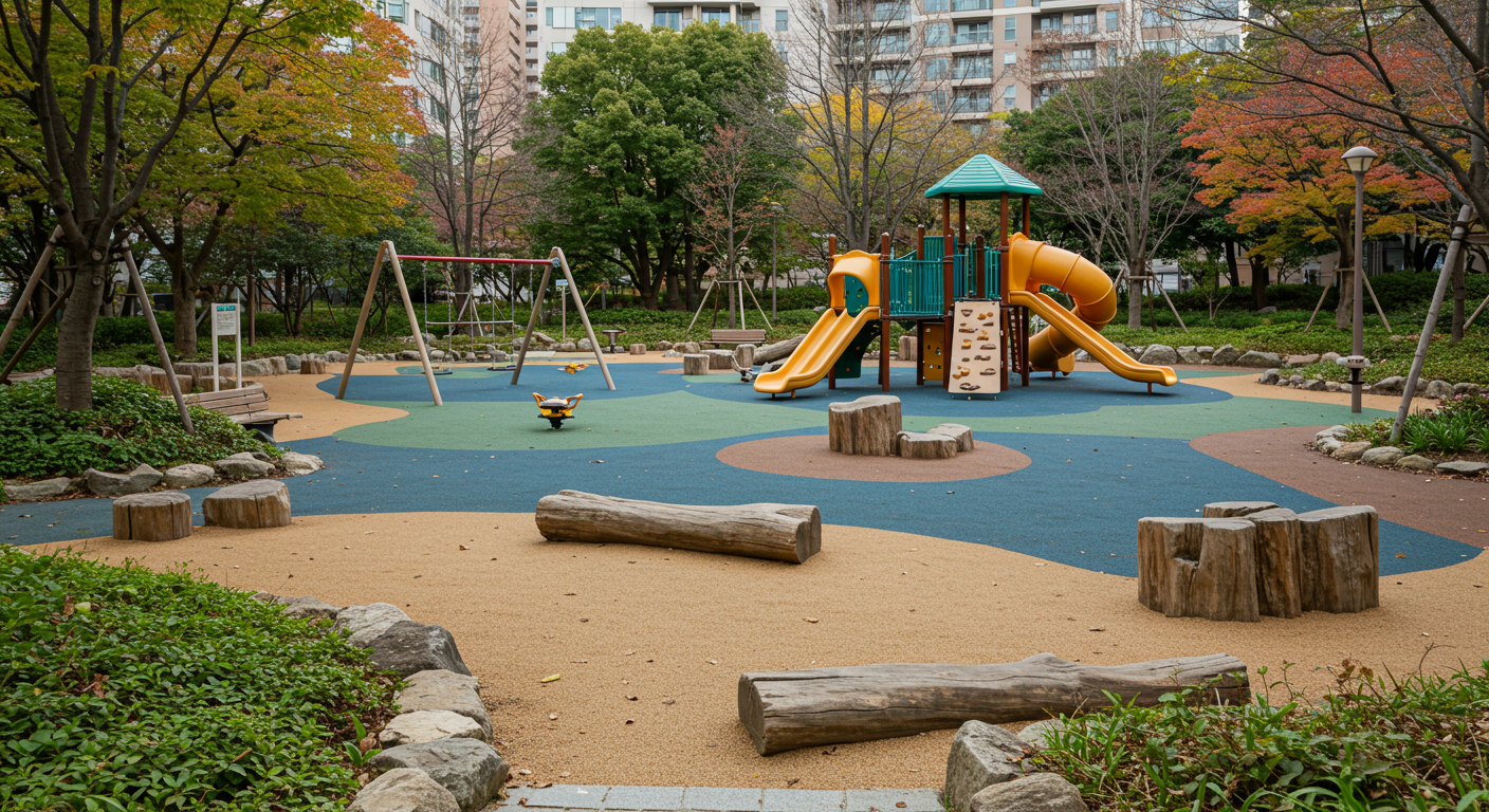 麻布台ヒルズ周辺の緑豊かな公園と遊び場