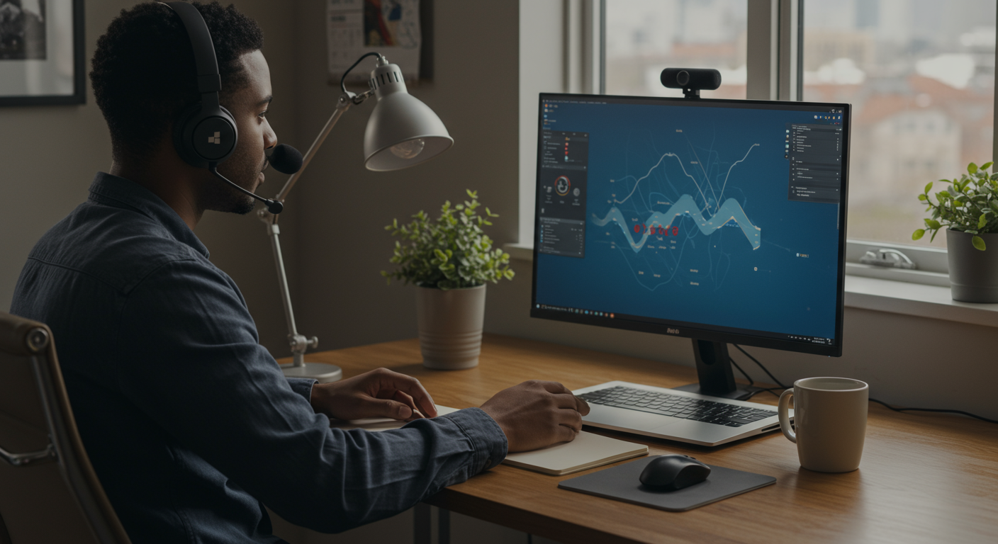Office音声入力を活用して効率的に作業する様子