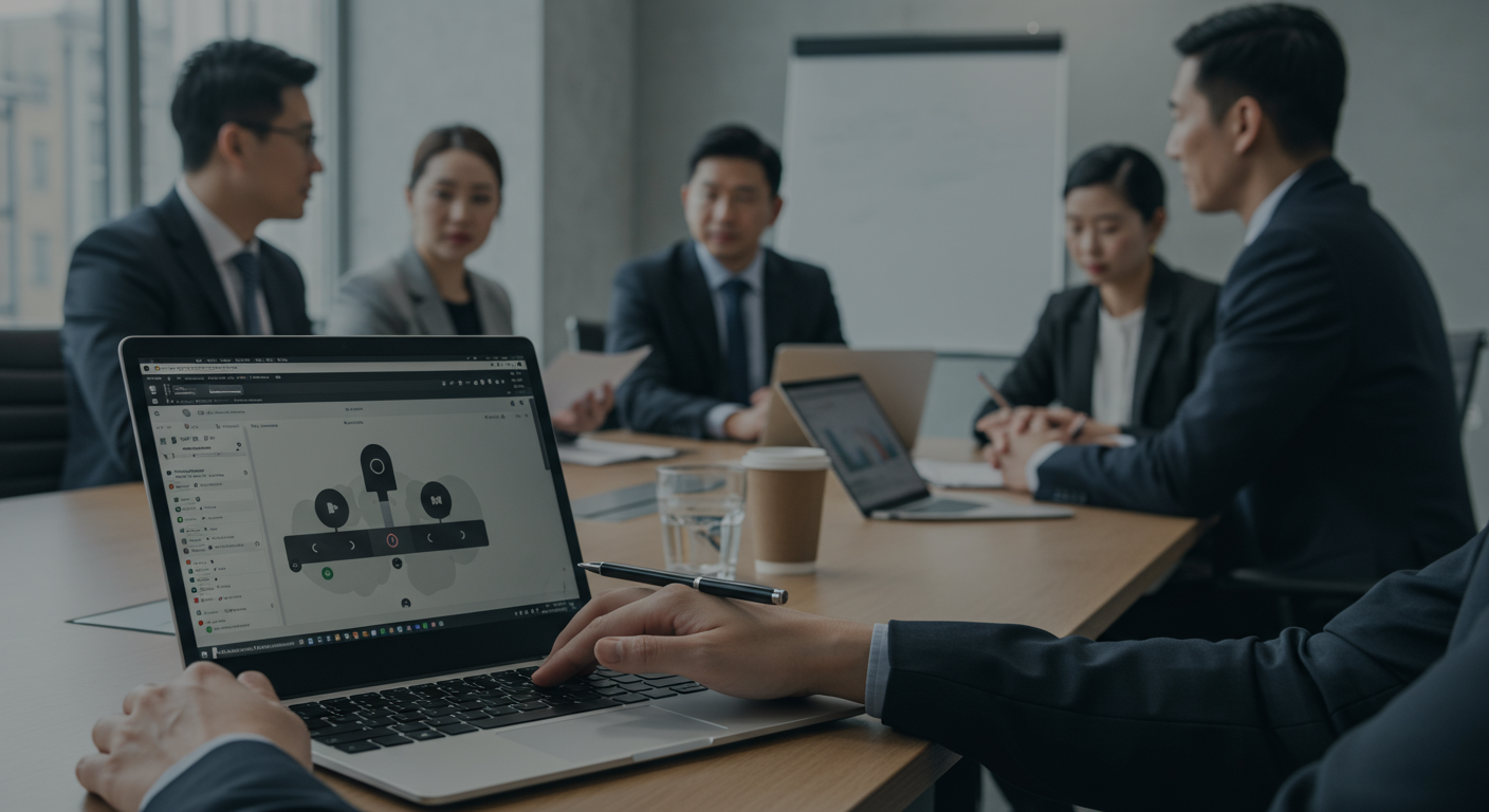 会議中にOffice音声入力で議事録を作成している様子