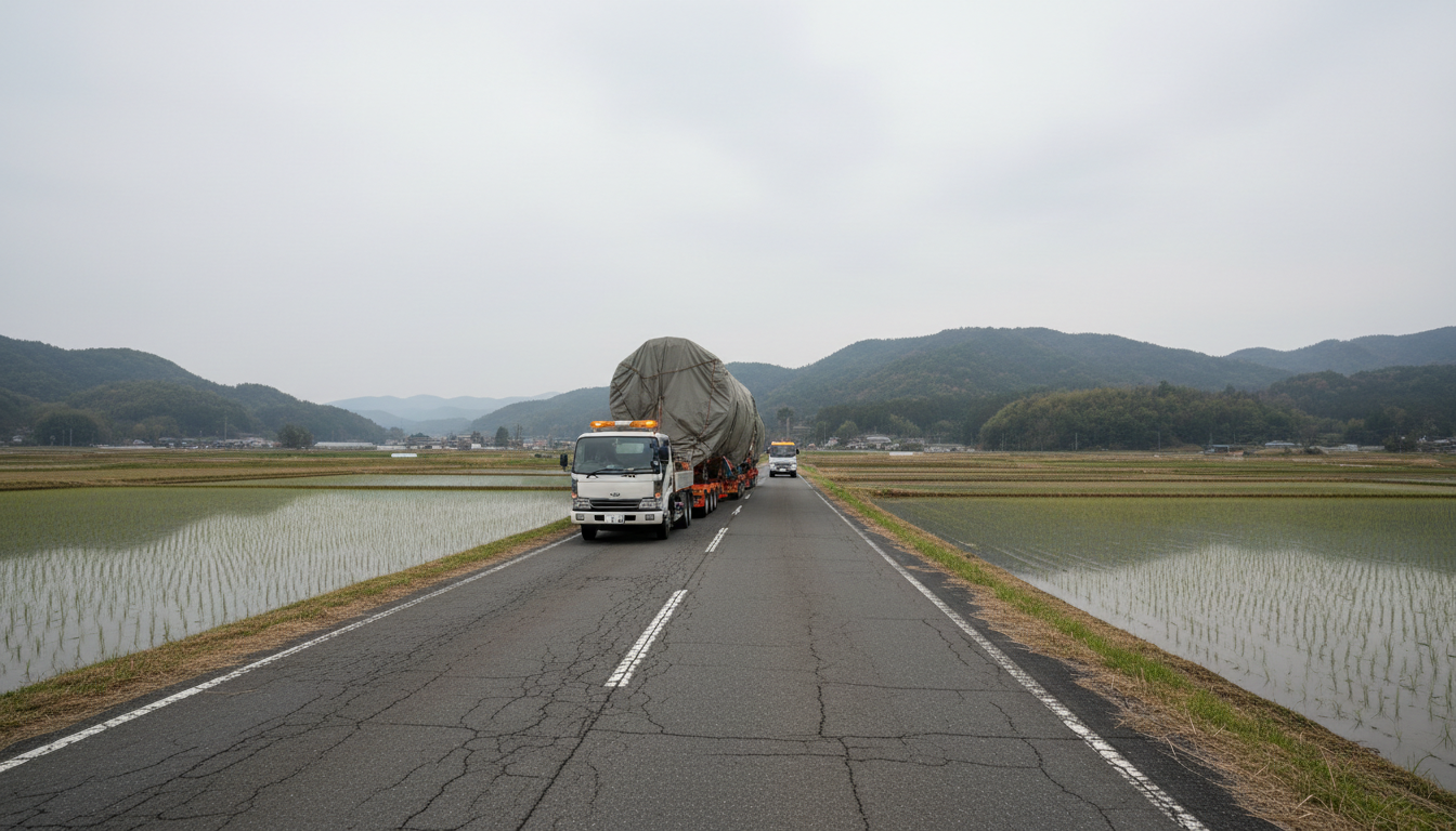 特殊車両通行許可の通行条件と誘導車配置の説明