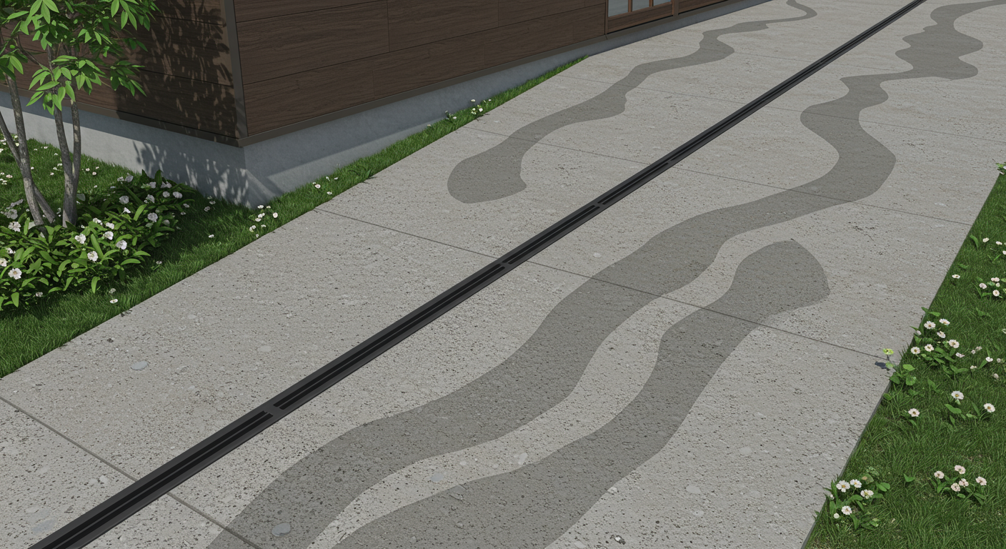 効果的な排水システムを備えたスロープ