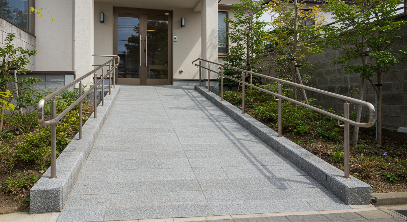 車いす対応の機能的なスロープ