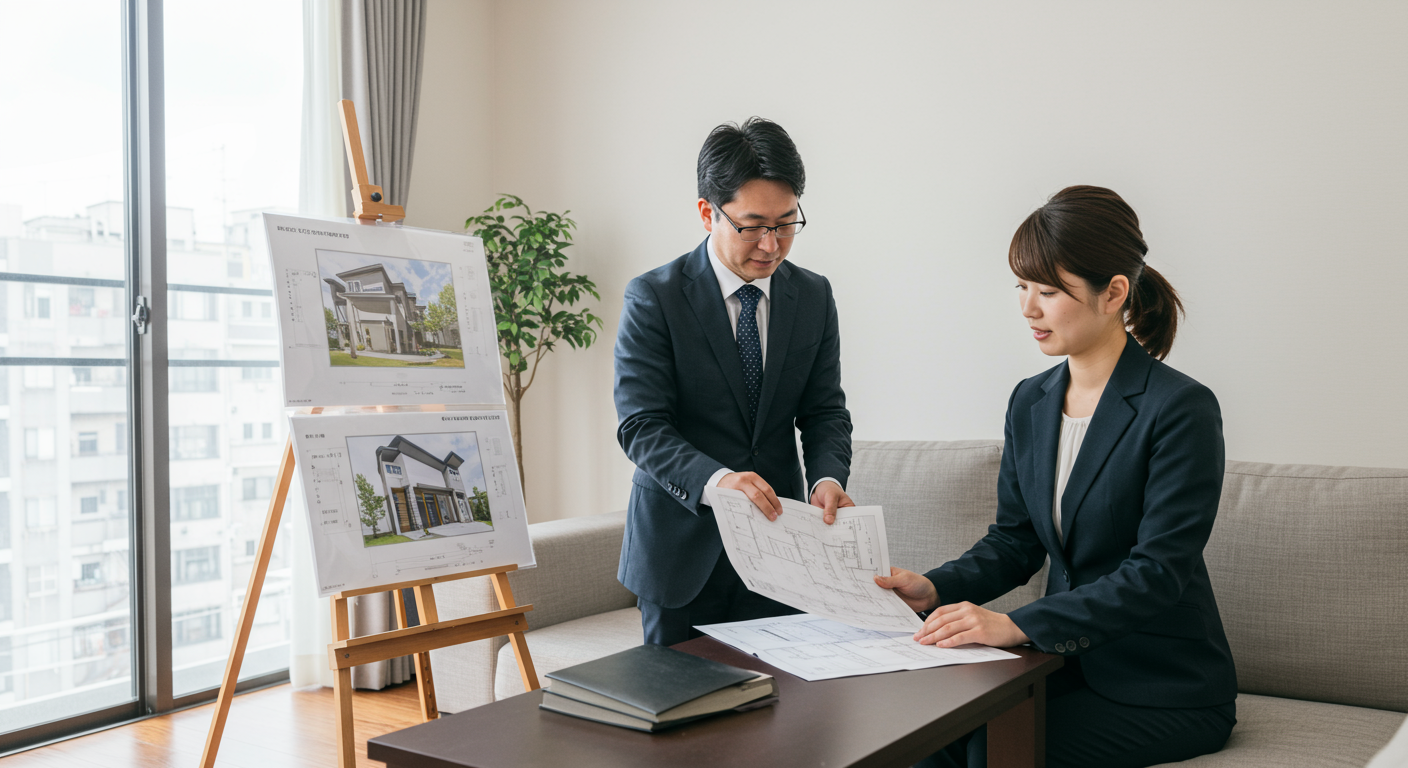 赤坂の不動産契約と物件内見の様子