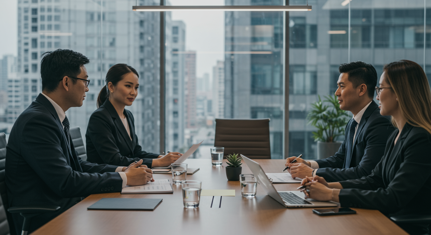 営業代行会社との打ち合わせシーン