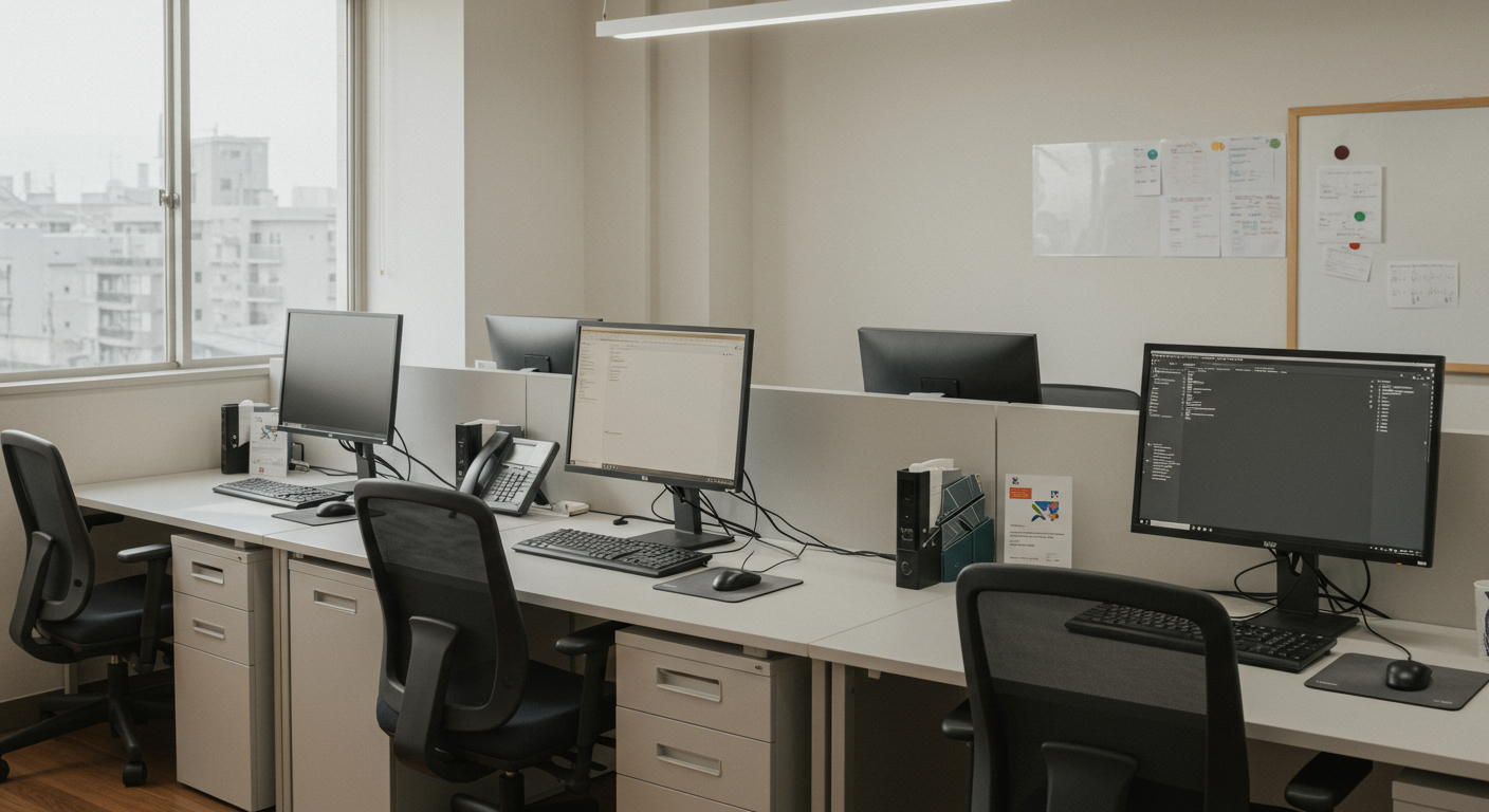 中小企業オフィスでのWindows PCの利用風景