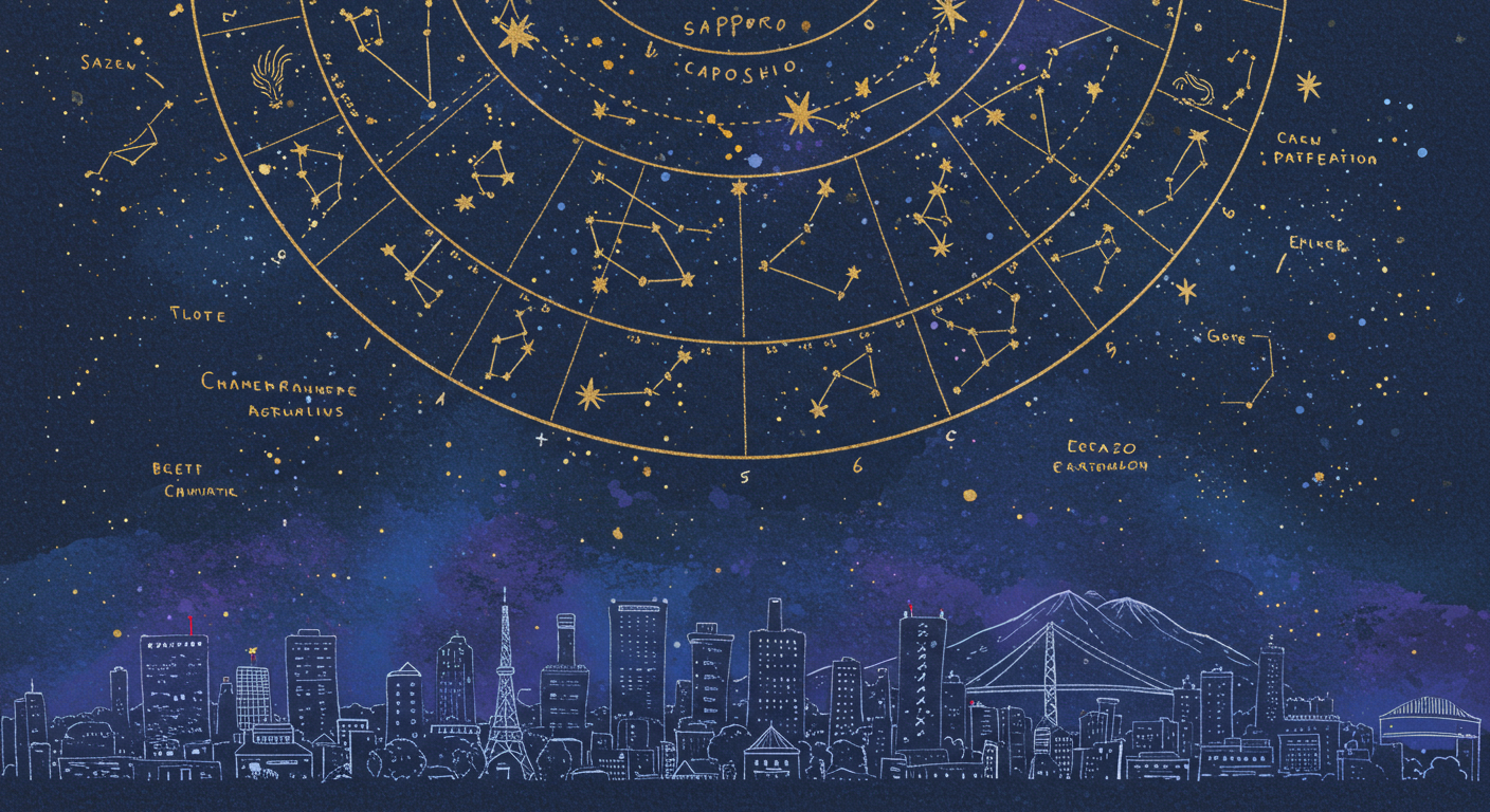札幌の星空と占星術チャート
